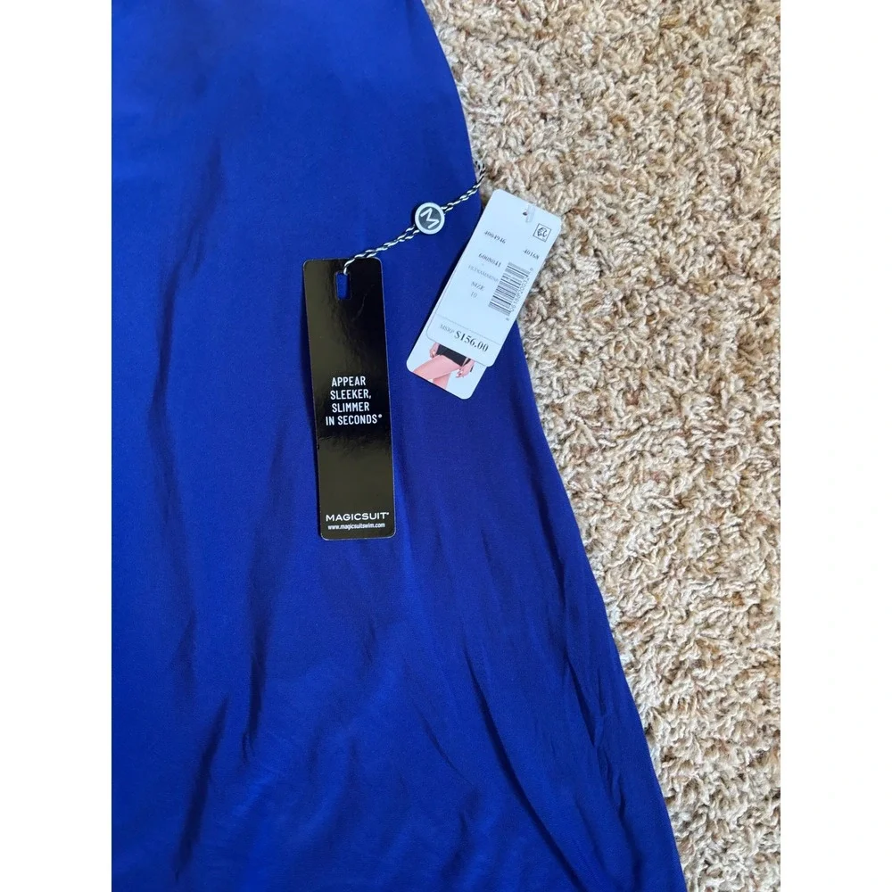 NWT Miraclesuit One Shoulder One Piece Swim Dress Sz 10 Slimming Flattering Suit